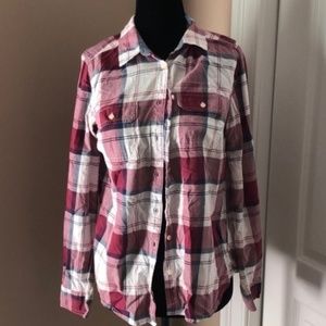 St. Johns Bay Red Plaid Flannel Size Medium